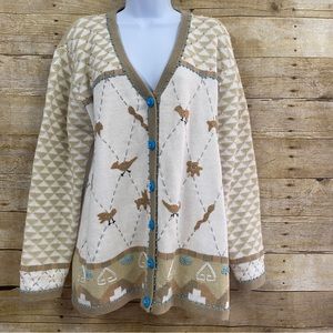 Vintage Storybook Knits cardigan sweater called Southwestern Treasures size L
